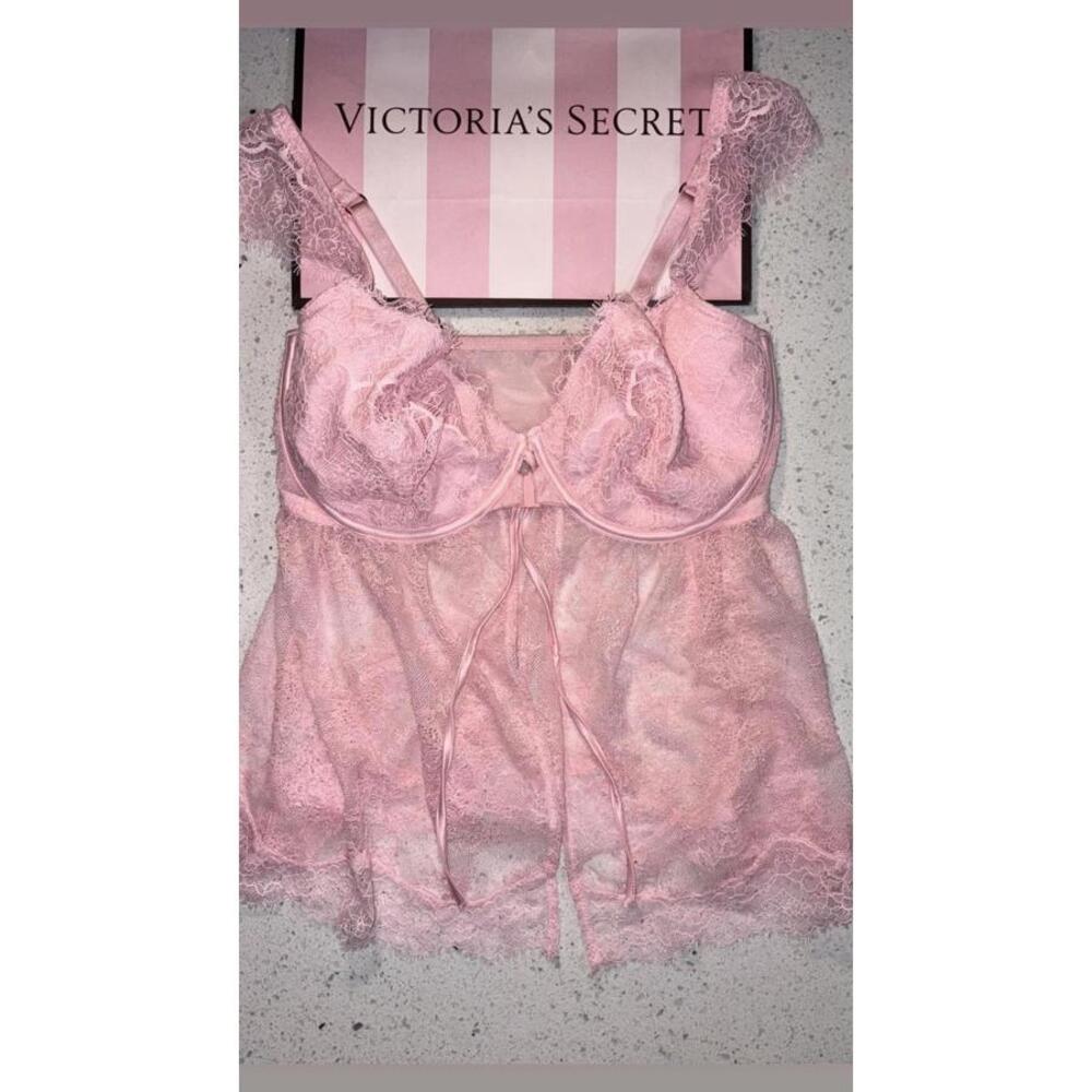 NWT Victoria’s Secret Dream Angels Pink Wicked Unlined Fly-Away Bra Top Sz S-DD